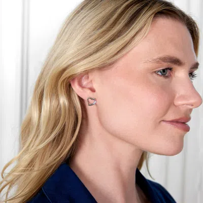 Evesaddiction 3 Stone Sterling Silver Austrian Crystal Birthstone Stud Earrings In Silver