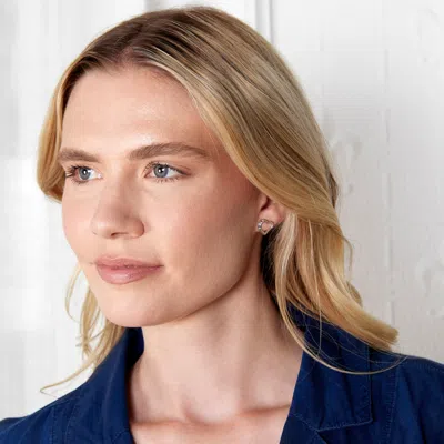 Evesaddiction 3 Stone Sterling Silver Austrian Crystal Birthstone Stud Earrings In Silver