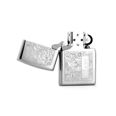 Evesaddiction Personalized Venetian Zippo Lighter In Silver