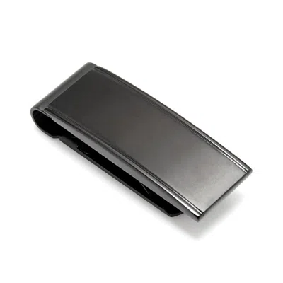Evesaddiction Chisel Engravable Brushed Black Money Clip In Gray