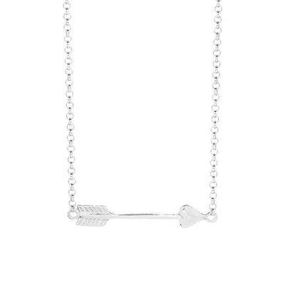 Evesaddiction Sterling Silver Arrow Necklace In Silver