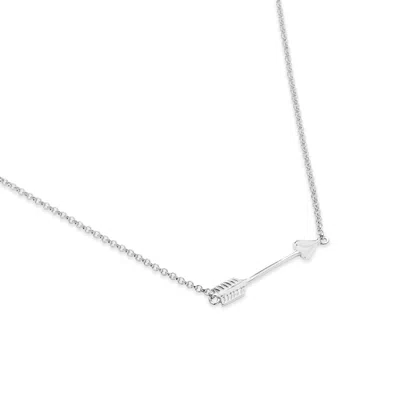 Evesaddiction Sterling Silver Arrow Necklace In Silver