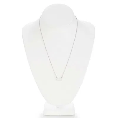 Evesaddiction Couples Initial Plaque Bar Silver Necklace In Silver