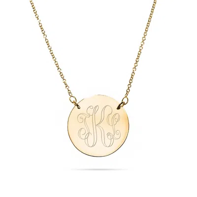 Evesaddiction Engravable Gold Disc Necklace In Gold