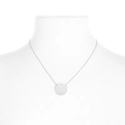 Evesaddiction Engravable Sterling Silver Disc Necklace In Silver