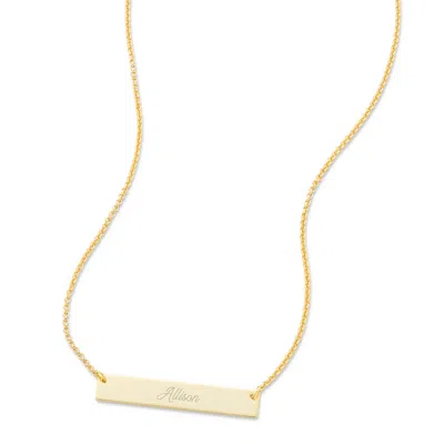 Evesaddiction 14k Gold Bar Nameplate Necklace In Gold