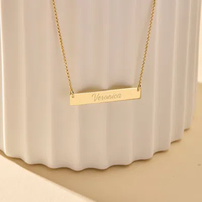 Evesaddiction 14k Gold Bar Nameplate Necklace In Gold