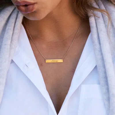 Evesaddiction 14k Gold Bar Nameplate Necklace In Gold