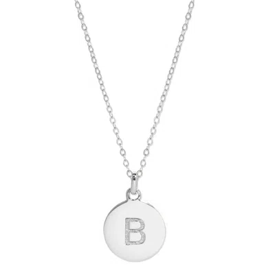 Evesaddiction Custom Initial Disc Necklace - A / Silver In Silver