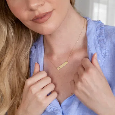 Evesaddiction 14k Rose Gold Name Bar With Heart Cut Out In Gold