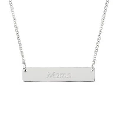 Evesaddiction Mama Bear And Three Baby Cubs Silver Name Bar Necklace In Silver