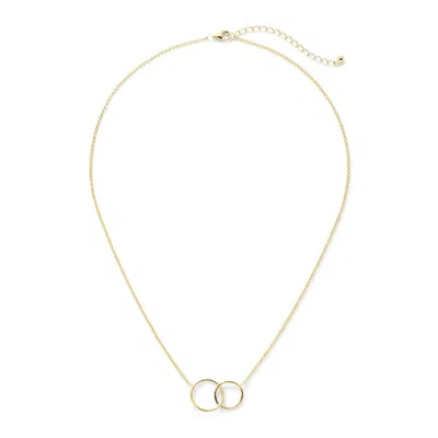Evesaddiction Two Generation Gold Eternity Interlocking Circle Necklace In Gold