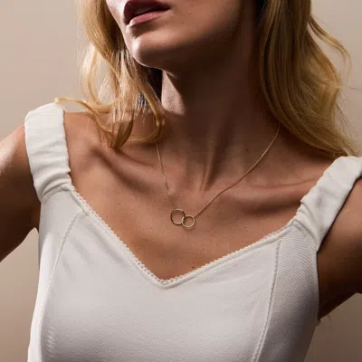 Evesaddiction Two Generation Gold Eternity Interlocking Circle Necklace In Gold
