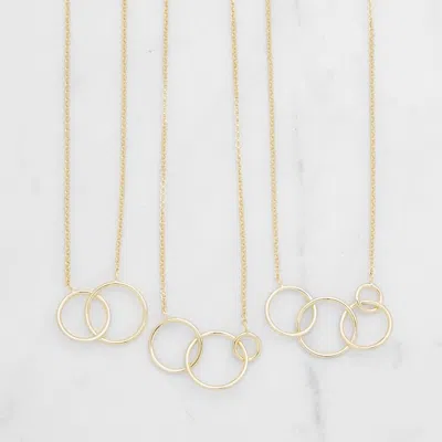 Evesaddiction Two Generation Gold Eternity Interlocking Circle Necklace In Gold