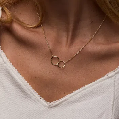 Evesaddiction Two Generation Gold Eternity Interlocking Circle Necklace In Gold