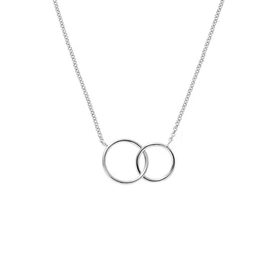 Evesaddiction Two Generation Silver Eternity Circle Necklace In Silver