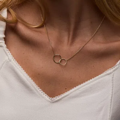 Evesaddiction Three Generation Gold Eternity Interlocking Circle Necklace In Gold