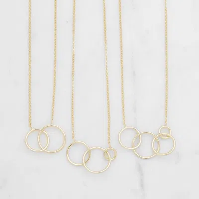 Evesaddiction Three Generation Gold Eternity Interlocking Circle Necklace In Gold