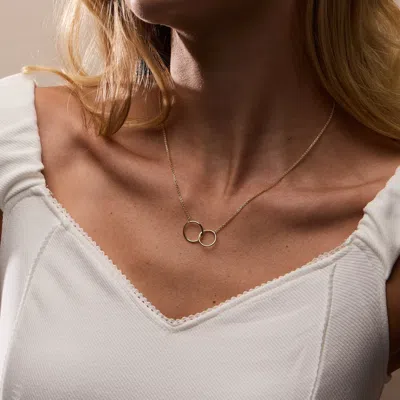 Evesaddiction Three Generation Gold Eternity Interlocking Circle Necklace In Gold