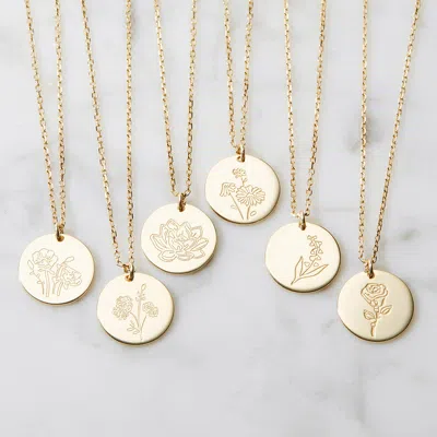 Evesaddiction Gold March Flower Pendant - Cherry Blossom In Gold