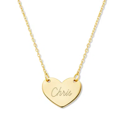 Evesaddiction Engravable Gold Heart Necklace In Gold