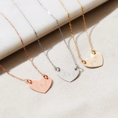 Evesaddiction Engravable Rose Gold Heart Necklace In Gold