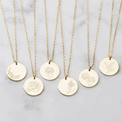 Evesaddiction Gold October Flower Pendant - Marigold In Gold