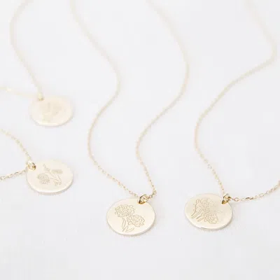 Evesaddiction Gold October Flower Pendant - Marigold In Gold