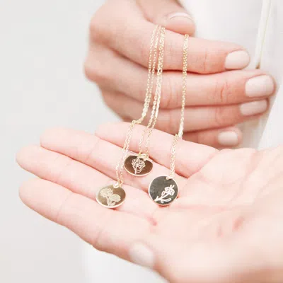 Evesaddiction Gold October Flower Pendant - Marigold In Gold