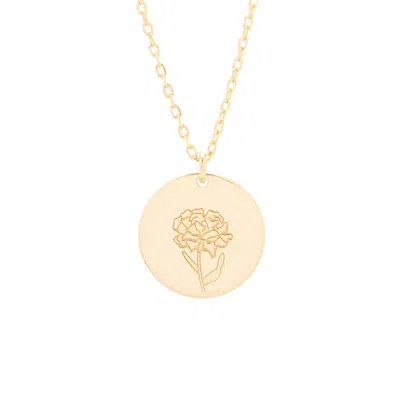 Evesaddiction Gold January Flower Pendant - Carnation In Gold