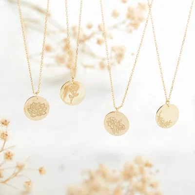 Evesaddiction Gold January Flower Pendant - Carnation In Gold