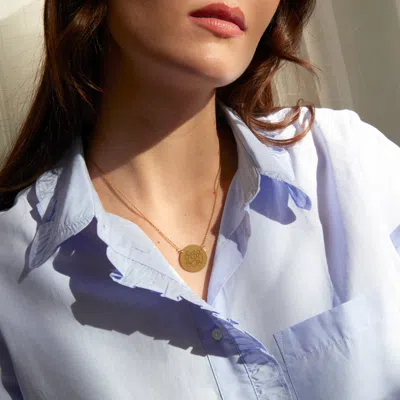 Evesaddiction 14k Gold Engravable Disc Necklace