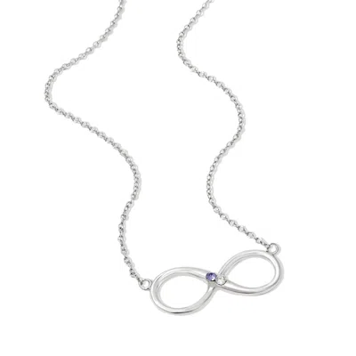 Evesaddiction 2 Stone Custom Sterling Silver Infinity Birthstone Necklace In Silver