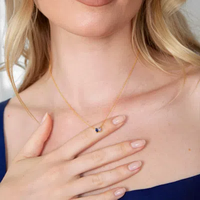 Evesaddiction 3 Stone Silver Petite Oval Birthstone Necklace In Multi