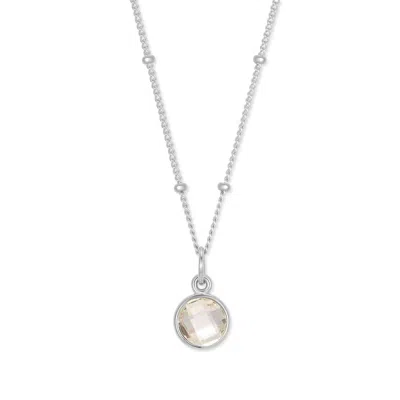 Evesaddiction Sterling Silver Custom Gemstone Pendant - April [crystal] In Metallic