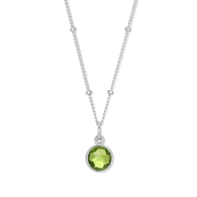Evesaddiction Sterling Silver Custom Gemstone Pendant - August [peridot] In Metallic