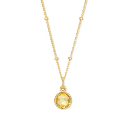 Evesaddiction Gold Custom Gemstone Pendant - November [citrine] In Gold