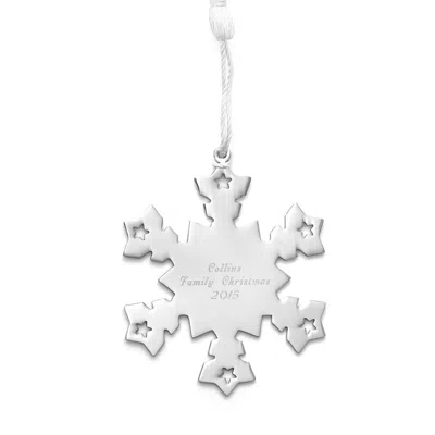 Evesaddiction Personalized Snowflake Engraved Metal Ornament In Metallic