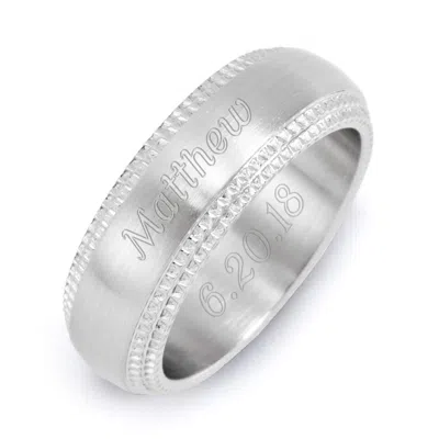 Evesaddiction Stainless Steel Band With Milgrain Edging In Transparent