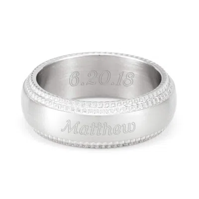 Evesaddiction Stainless Steel Band With Milgrain Edging In Transparent