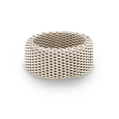 Evesaddiction Sterling Silver Mesh Ring In Silver