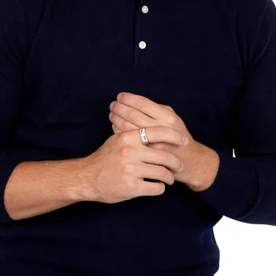 Evesaddiction Footprints In The Sand Stainless Steel Ring In Silver