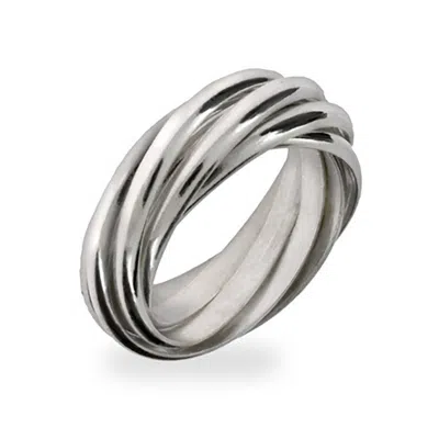 Evesaddiction Seven Band Sterling Silver Rolling Ring In Silver