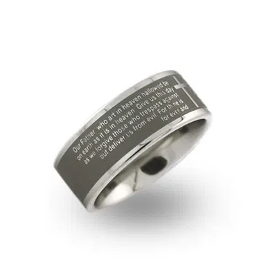 Evesaddiction Lords Prayer Message Ring In Gray