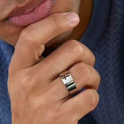 Evesaddiction Cutout Cross Message Band In Metallic