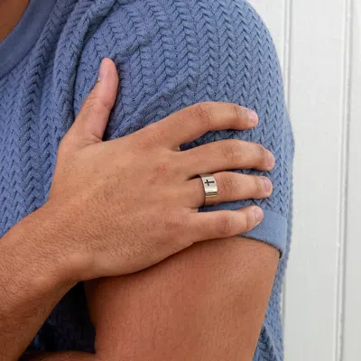 Evesaddiction Cutout Cross Message Band In Metallic