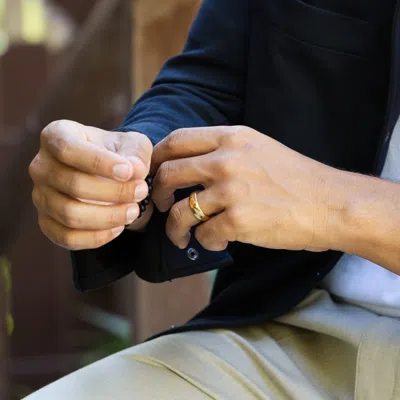 Evesaddiction 7 Mm Gold Comfort Fit Tungsten Band In Gold