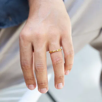 Evesaddiction 2 Mm Thin Gold Tungsten Wedding Band In Gold