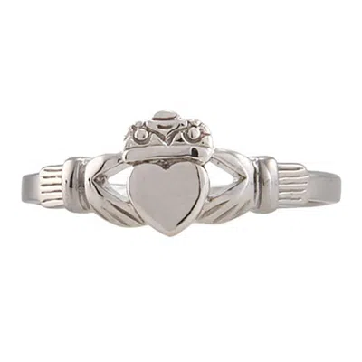 Evesaddiction Petite Sterling Silver Irish Claddagh Ring In Silver