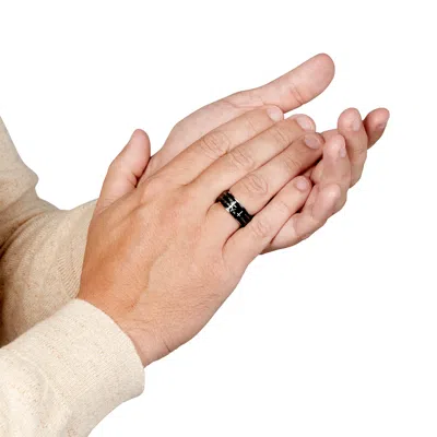 Evesaddiction Serenity Prayer Spinner Ring In Black